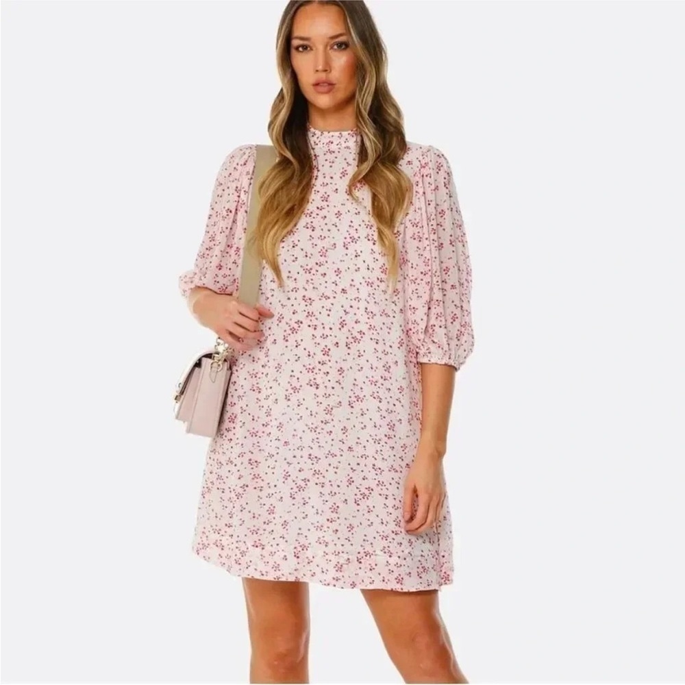 Host Pick 🎊 NWT Ganni Floral Print Georgette Mini Dress in Pink Size EU 38 US 6